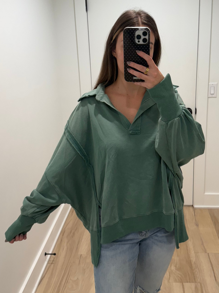 Off-Duty Top | Green + Pink