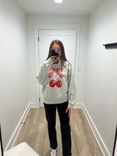 Load image into Gallery viewer, Gingham Bow Cherry Sweatshirt
