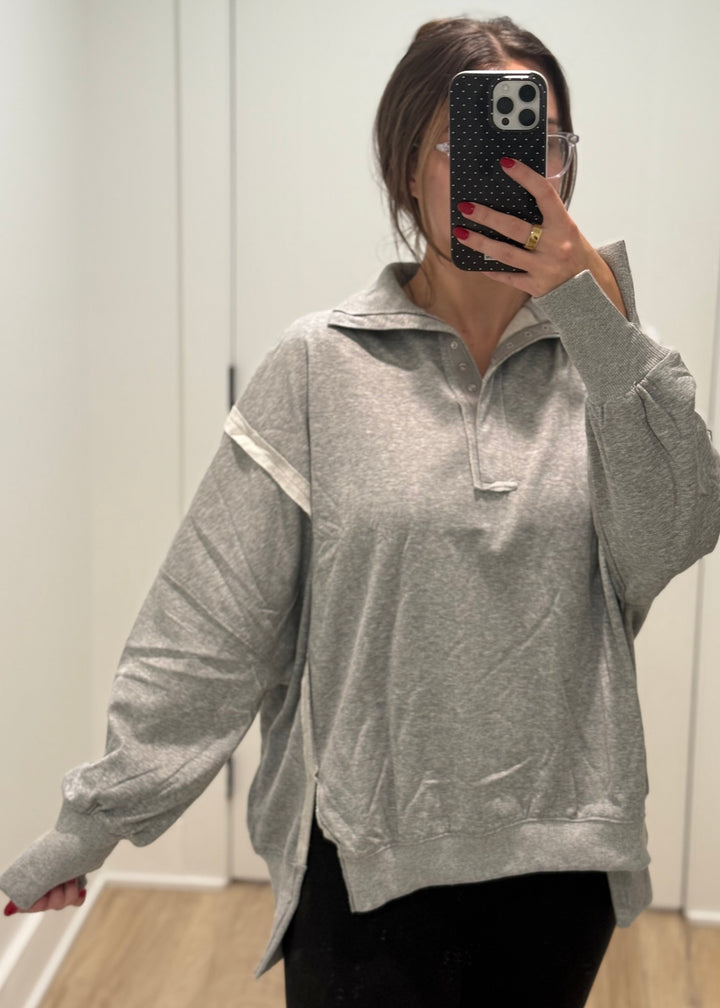 Weekend Henley Pullover | Gray