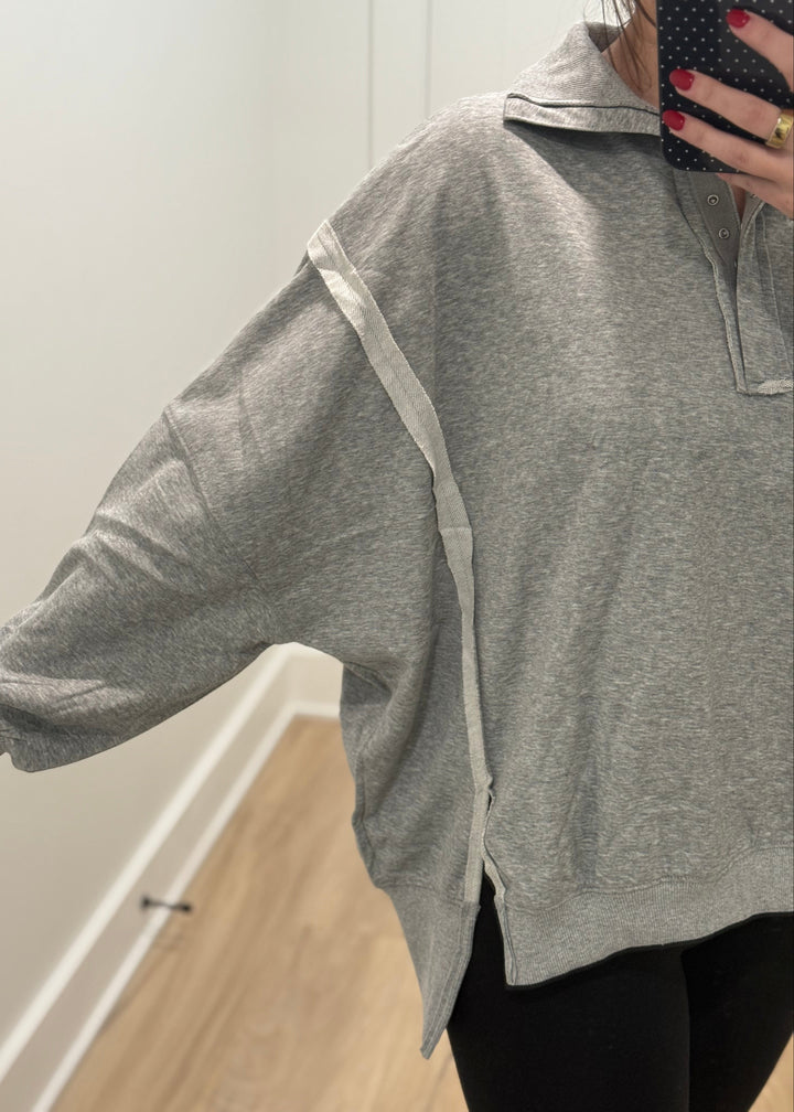 Weekend Henley Pullover | Gray