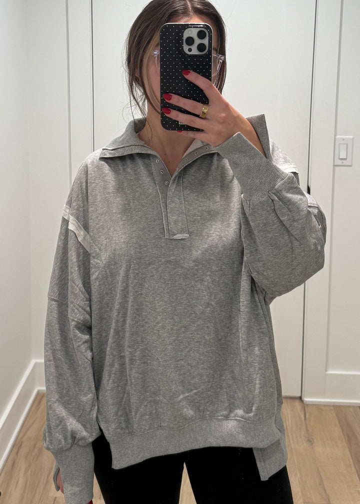 Weekend Henley Pullover | Gray