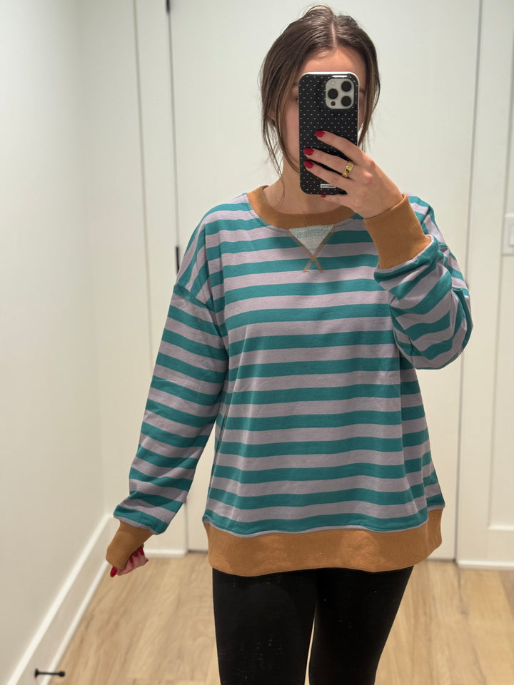 The Harper Top | Cream, Teal, Wine