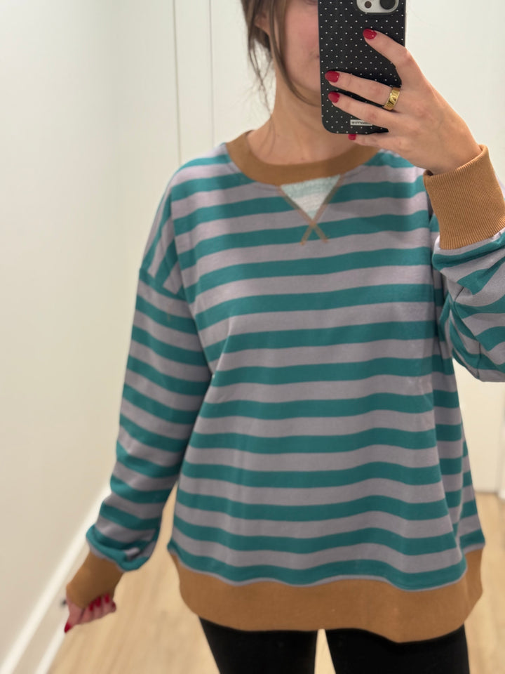 The Harper Top | Cream, Teal, Wine