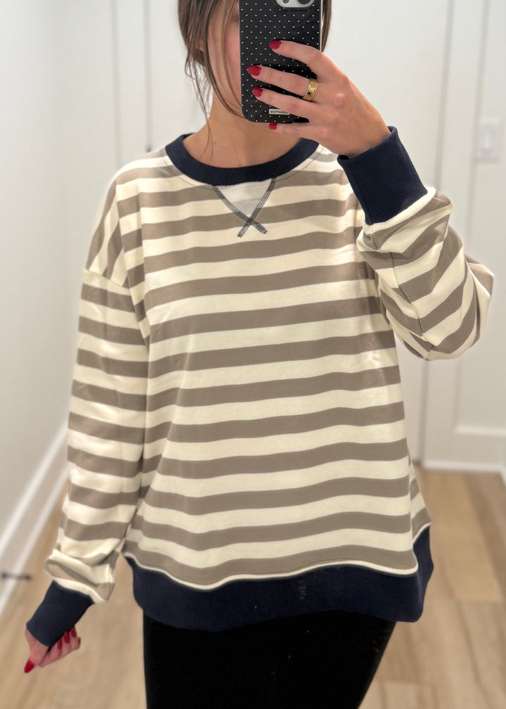 The Harper Top | Cream, Teal, Wine