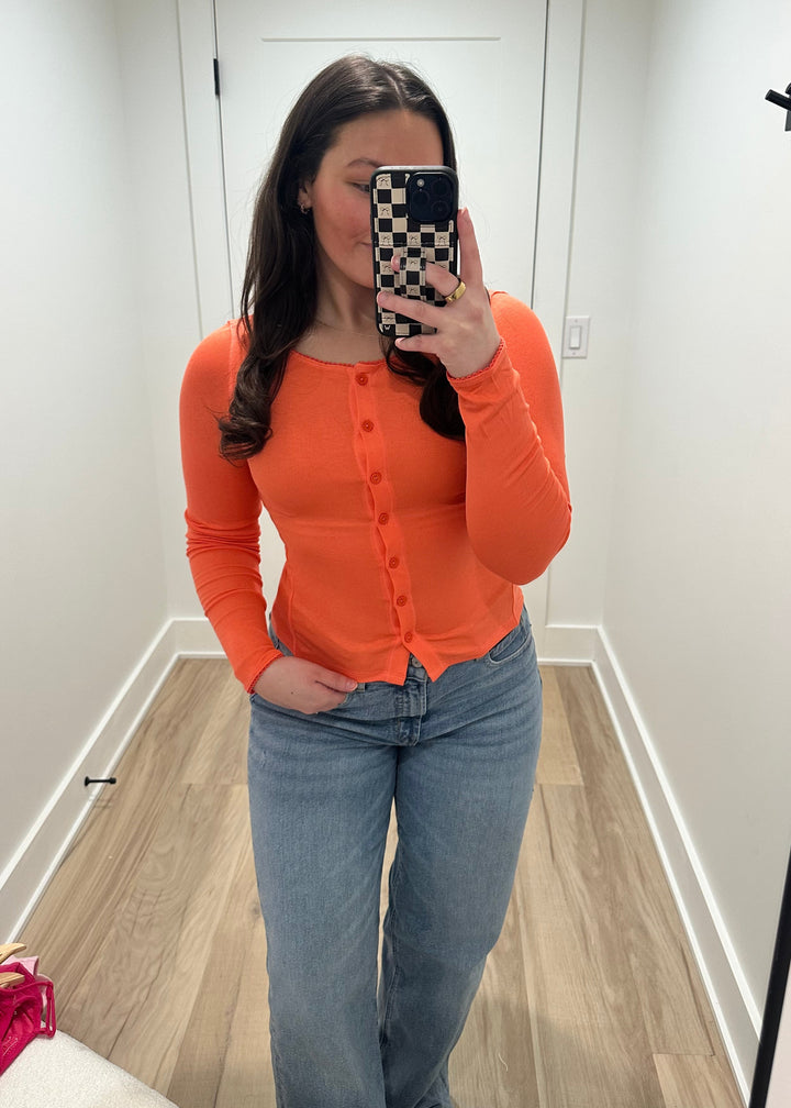 Clementine Button Top