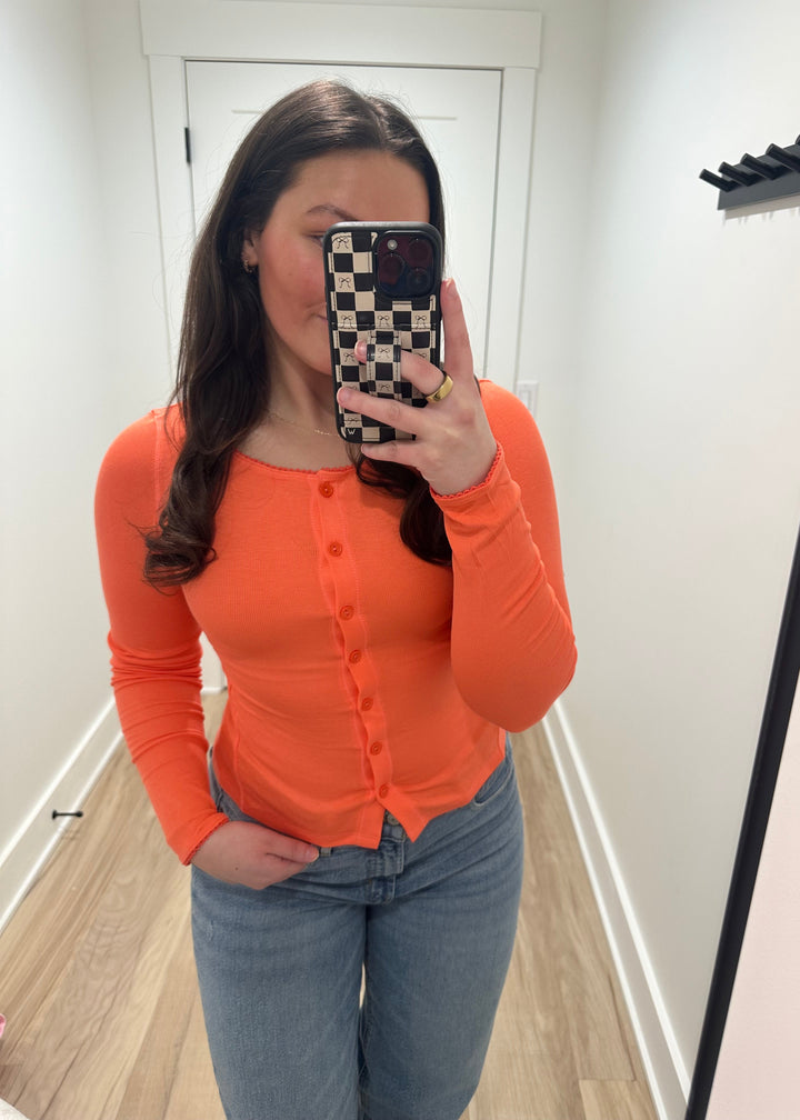 Clementine Button Top