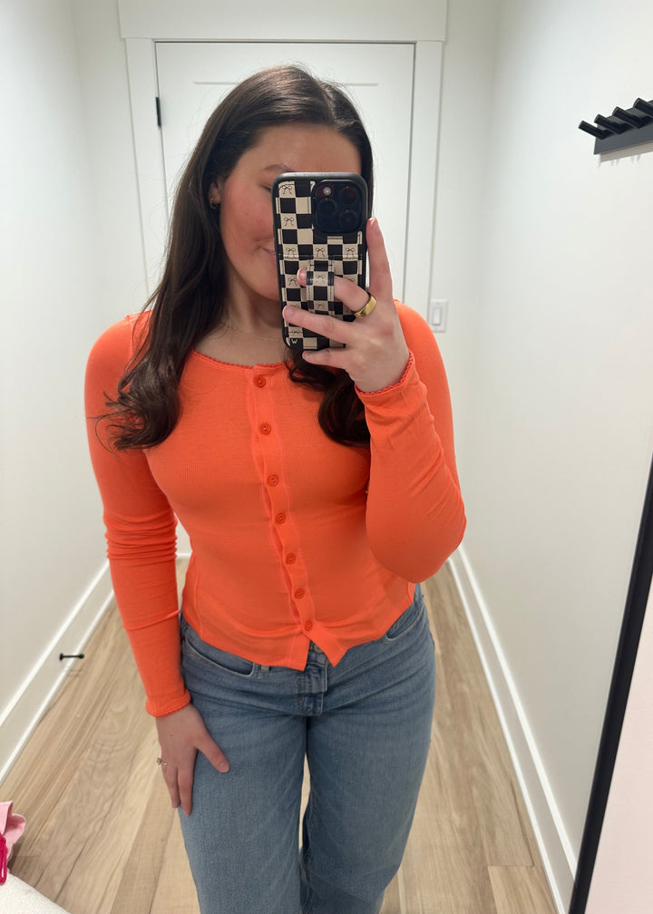 Clementine Button Top