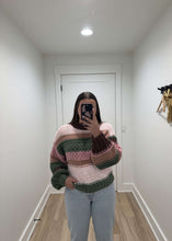 Load image into Gallery viewer, Color Block Chunky Sweater | Pink Multi
