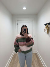 Load image into Gallery viewer, Color Block Chunky Sweater | Pink Multi
