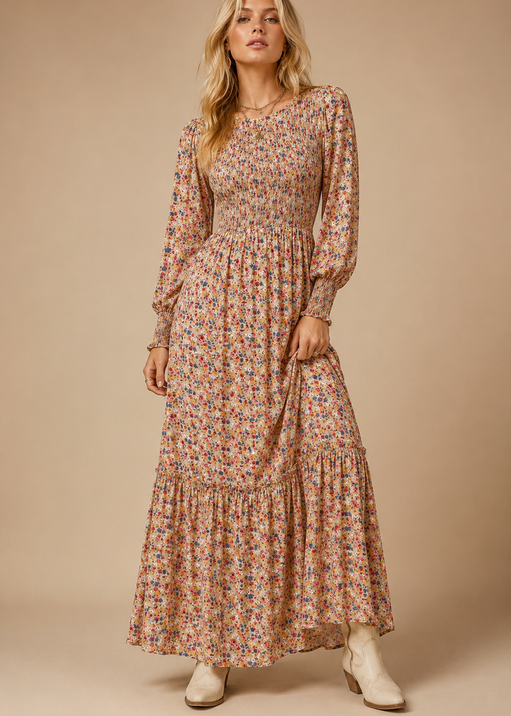Wildflower Harvest Smocked Maxi Dress | Plus Available