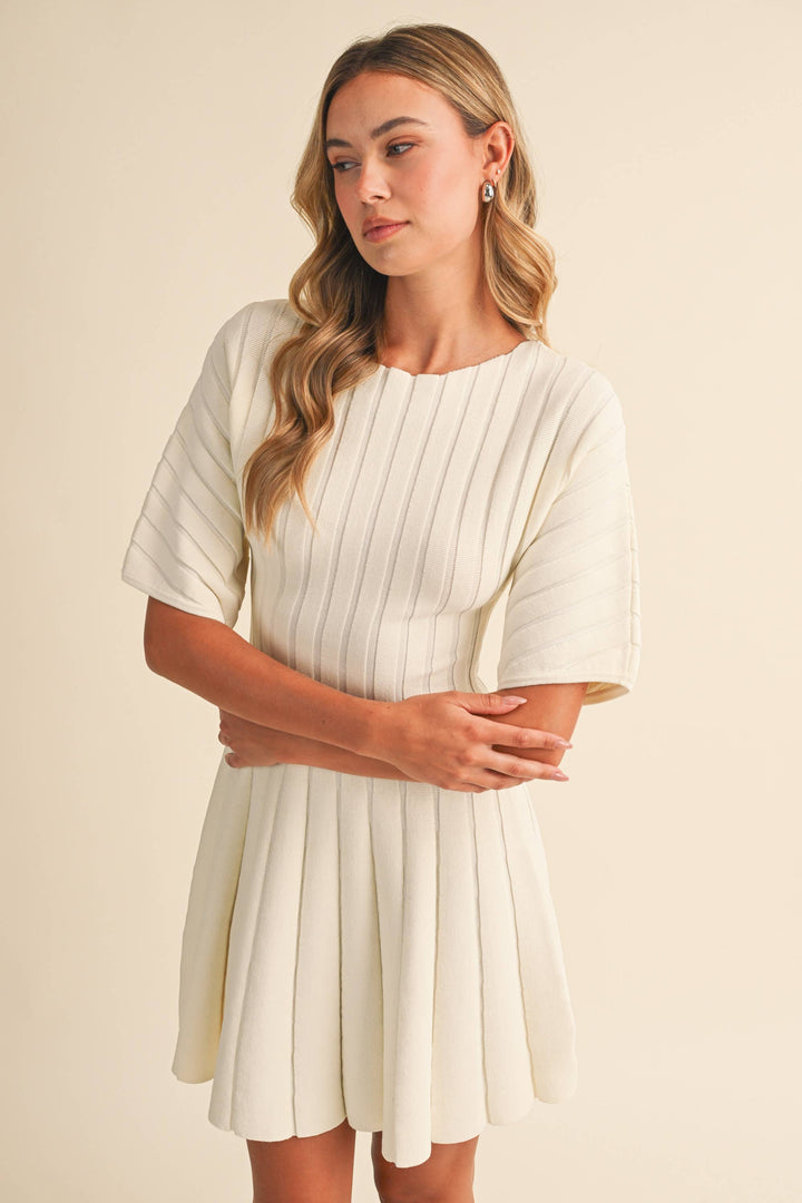 Callie Mini Knit Dress | Cream
