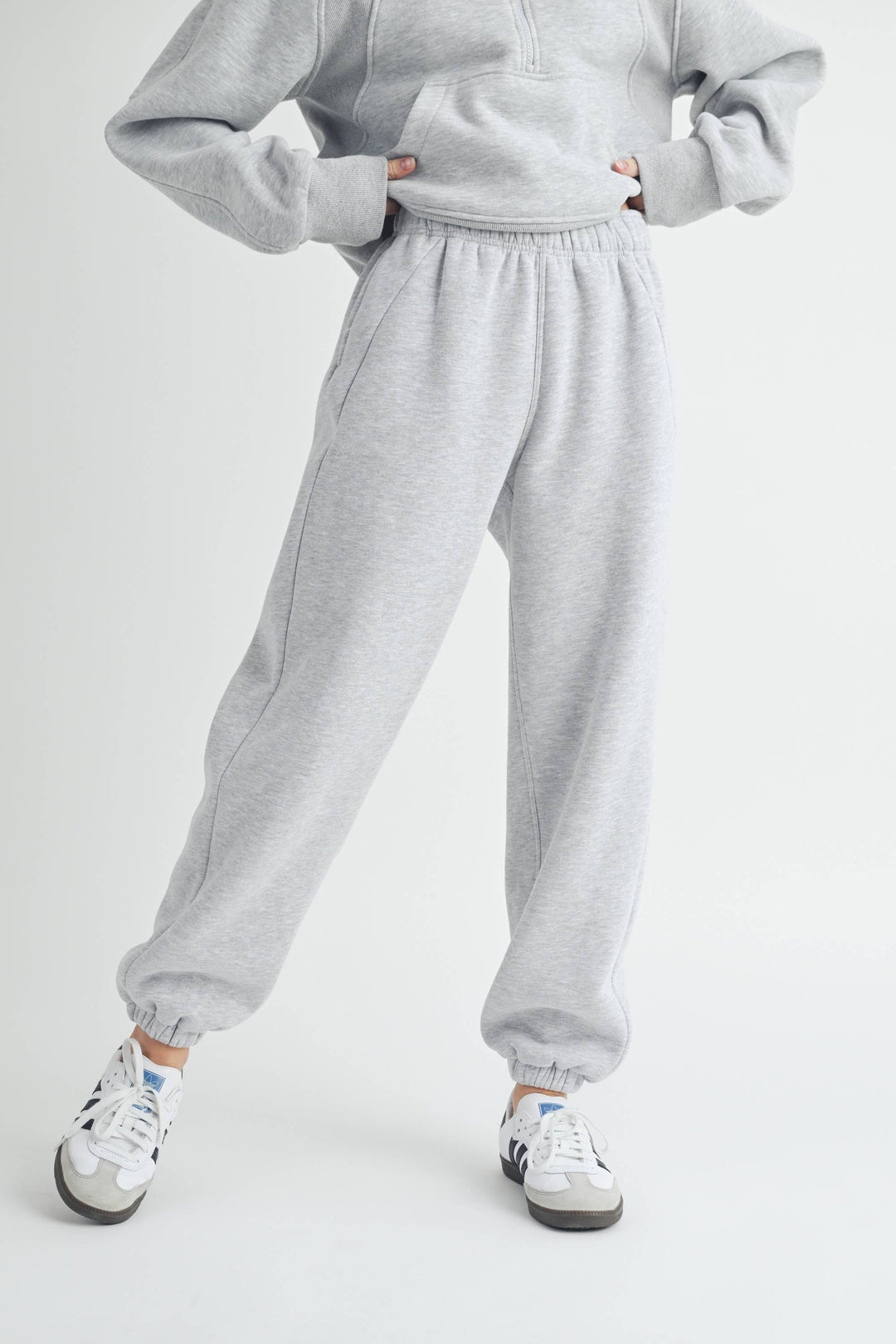 You're Invited Relaxed Joggers | Heather Grey + Black