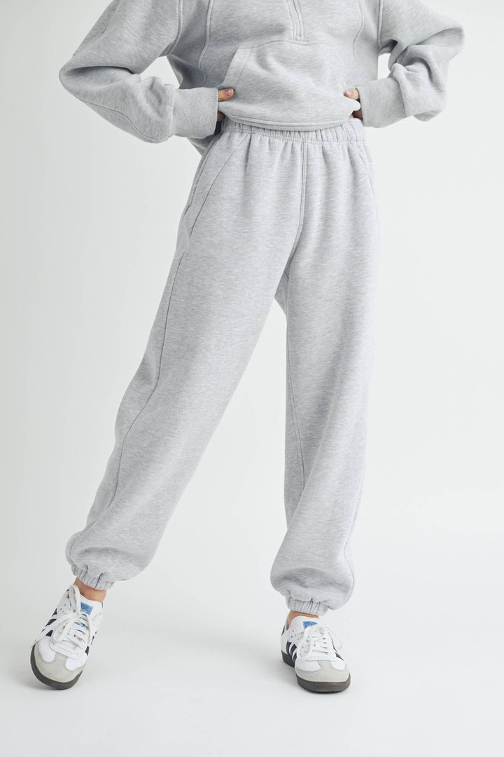 You're Invited Relaxed Joggers | Heather Grey + Black