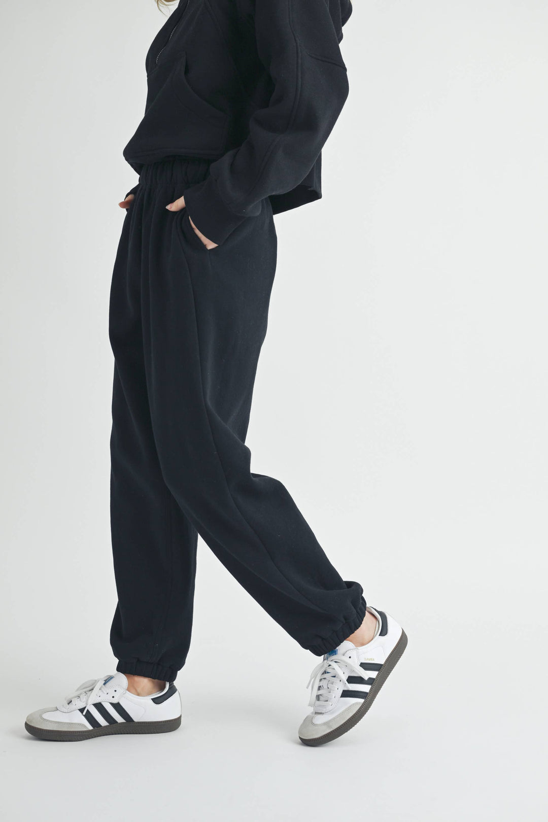 You're Invited Relaxed Joggers | Heather Grey + Black