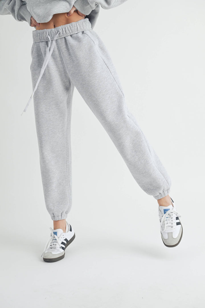 You're Invited Relaxed Joggers | Heather Grey + Black