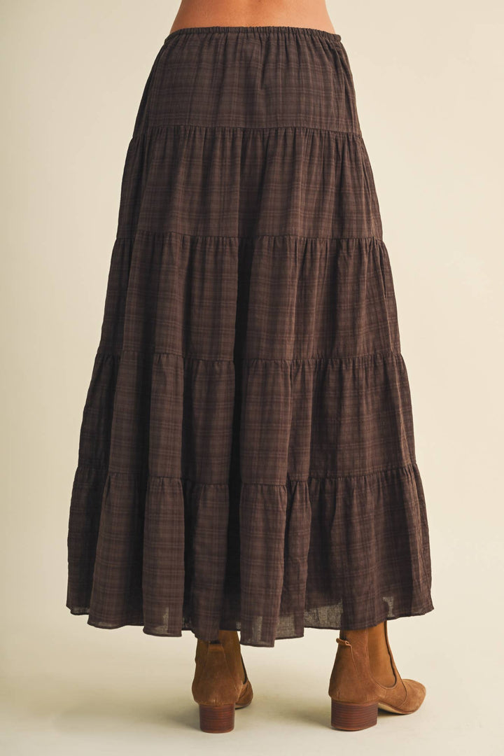 Espresso Tiered Maxi Skirt