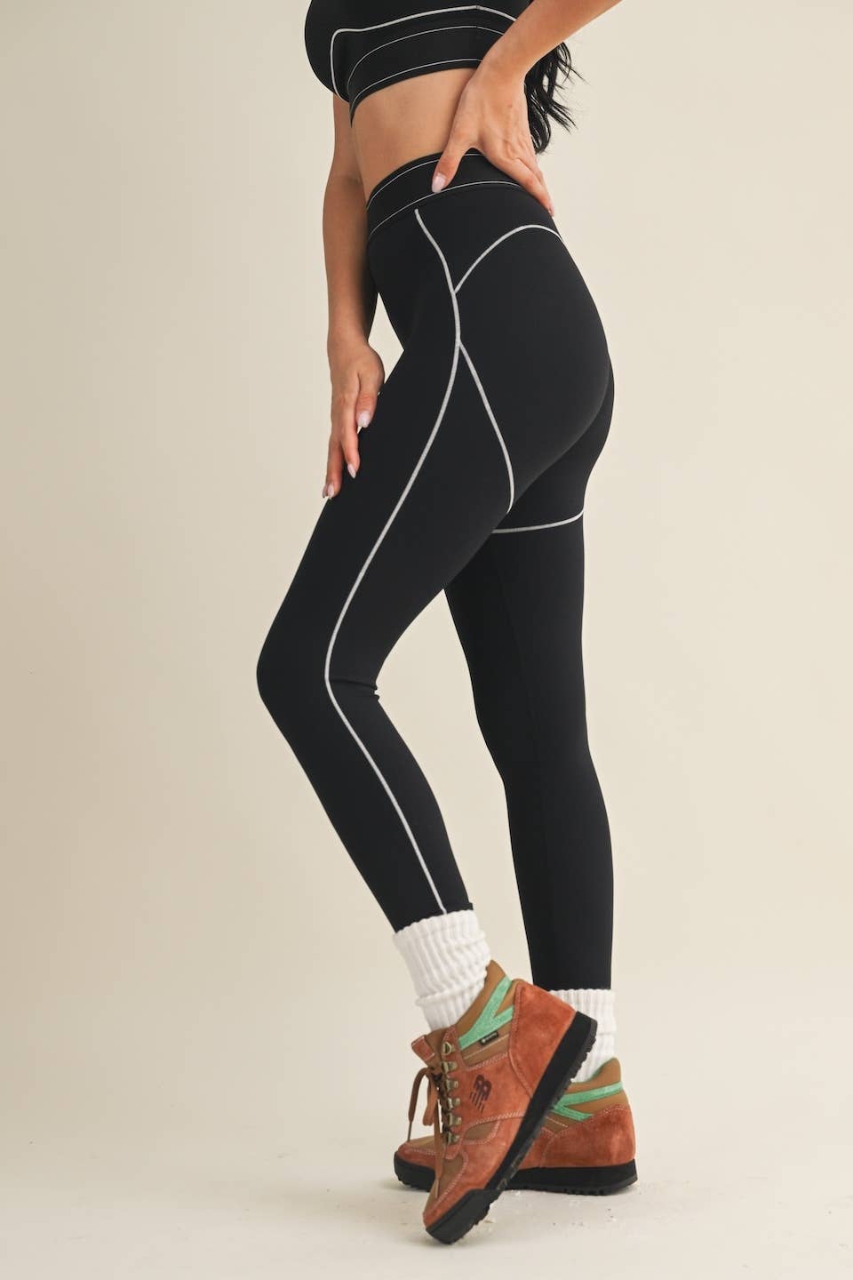 Align High Rise Contour Leggings | Pink + Taupe + Black
