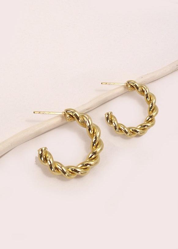 Gold Twist Hoops