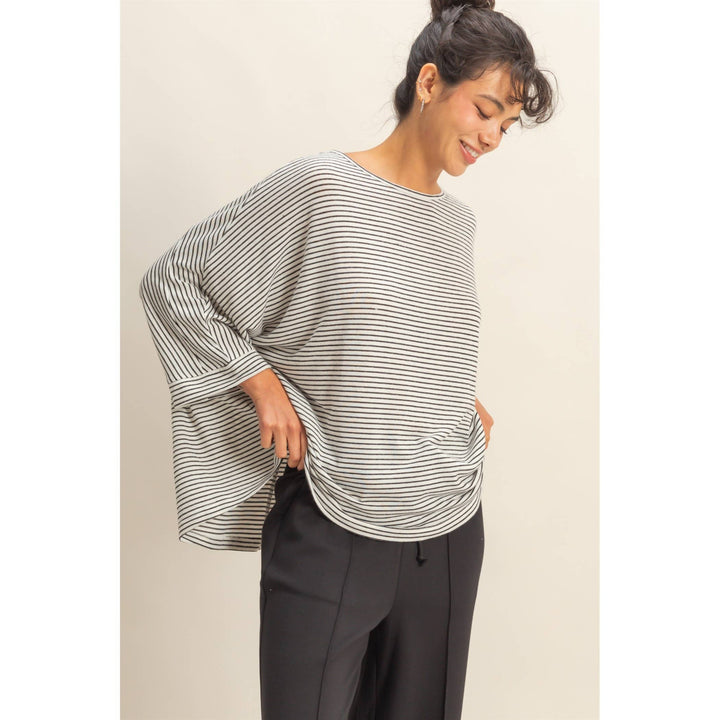 First Down Oversized Top 3/4 Sleeve Top