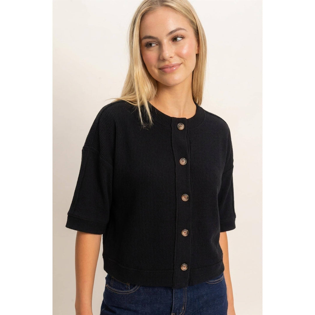 Witten Button-Down Top | Black, Cream, Cherry, Green