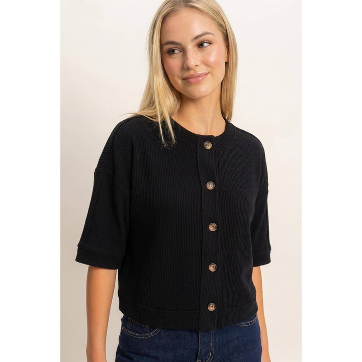 Witten Button-Down Top | Black, Cream, Cherry, Green