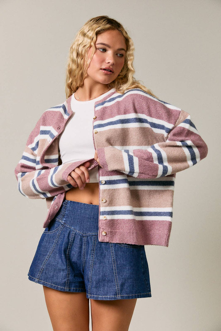 Mauve Muse Sweater Cardigan