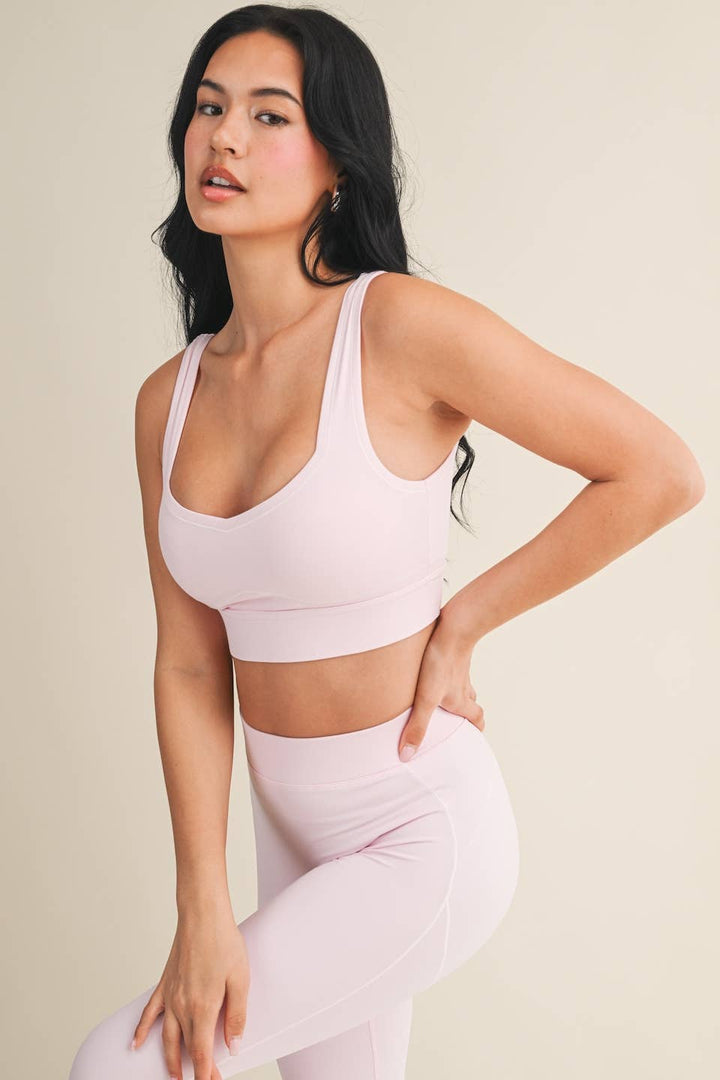 Align Sports Bra | Taupe + Pink