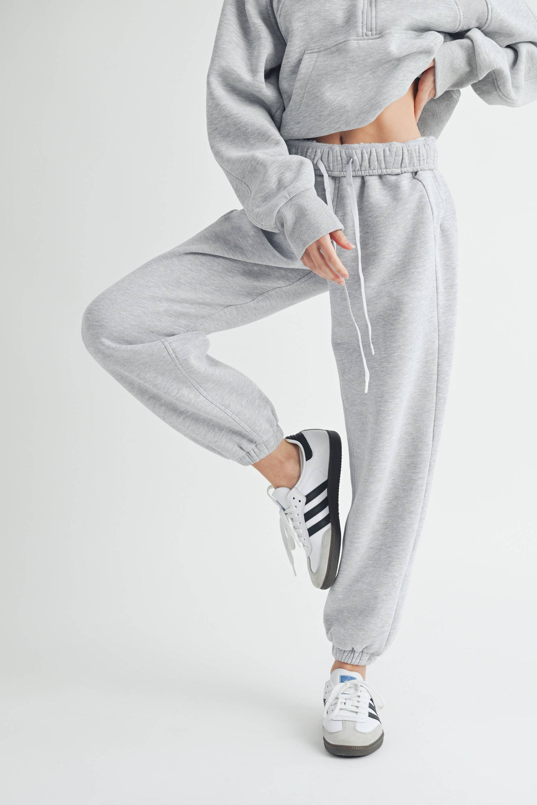 You're Invited Relaxed Joggers | Heather Grey + Black