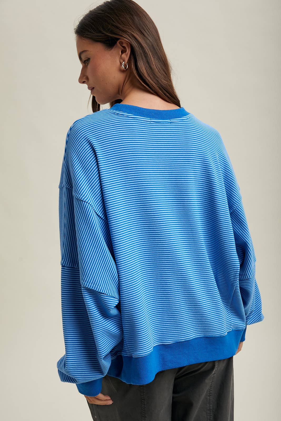 Striped Drop Shoulder Sweatshirt