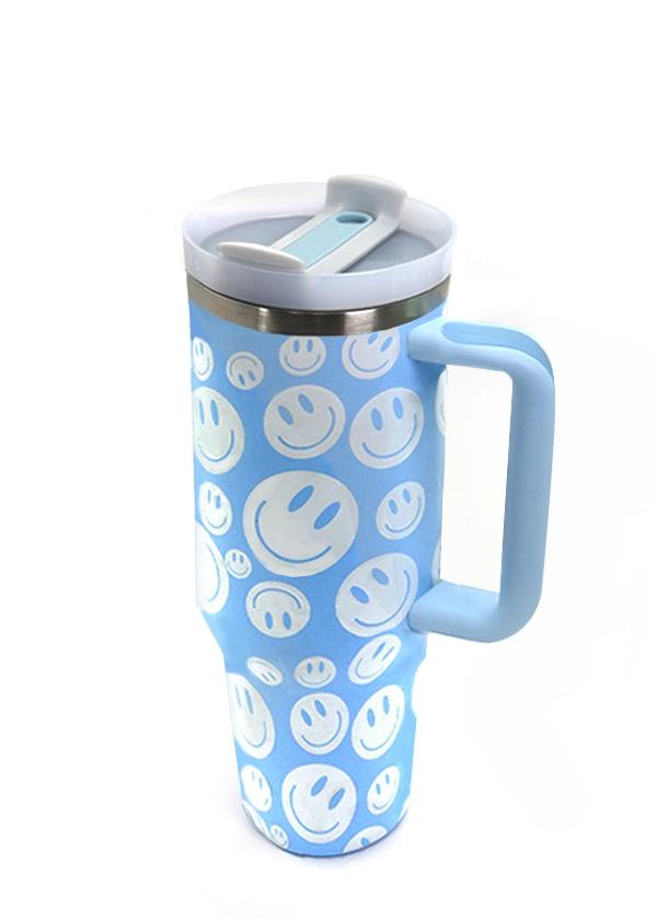 Blue Smiley Tumbler