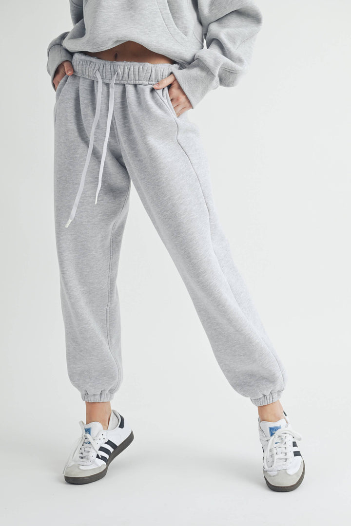 You're Invited Relaxed Joggers | Heather Grey + Black