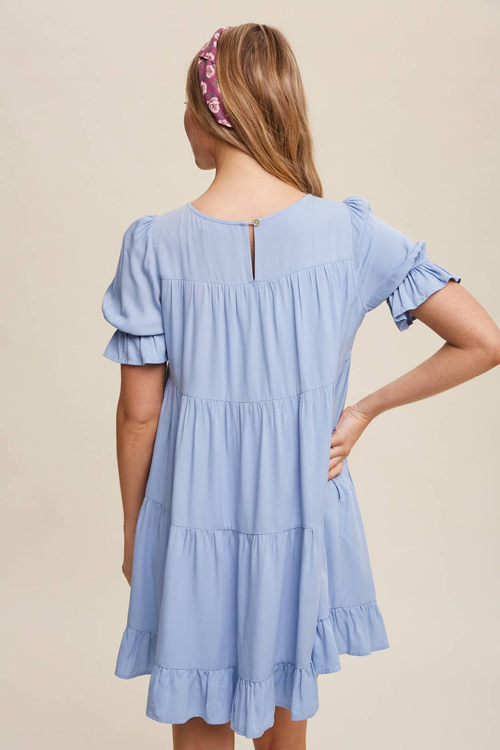 Blue Bird Babydoll Dress