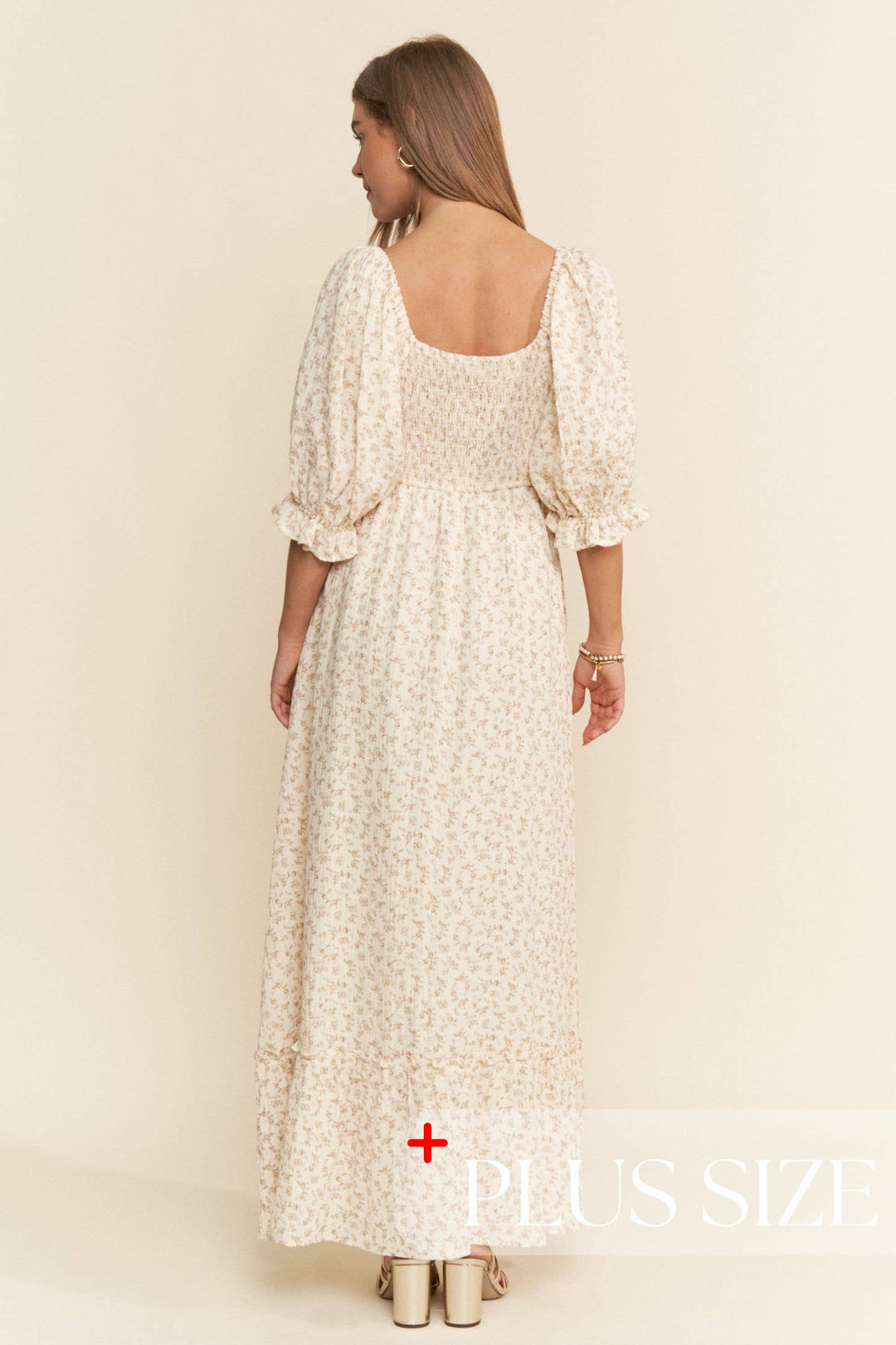 Floral Print Square Neckline Maxi Dress