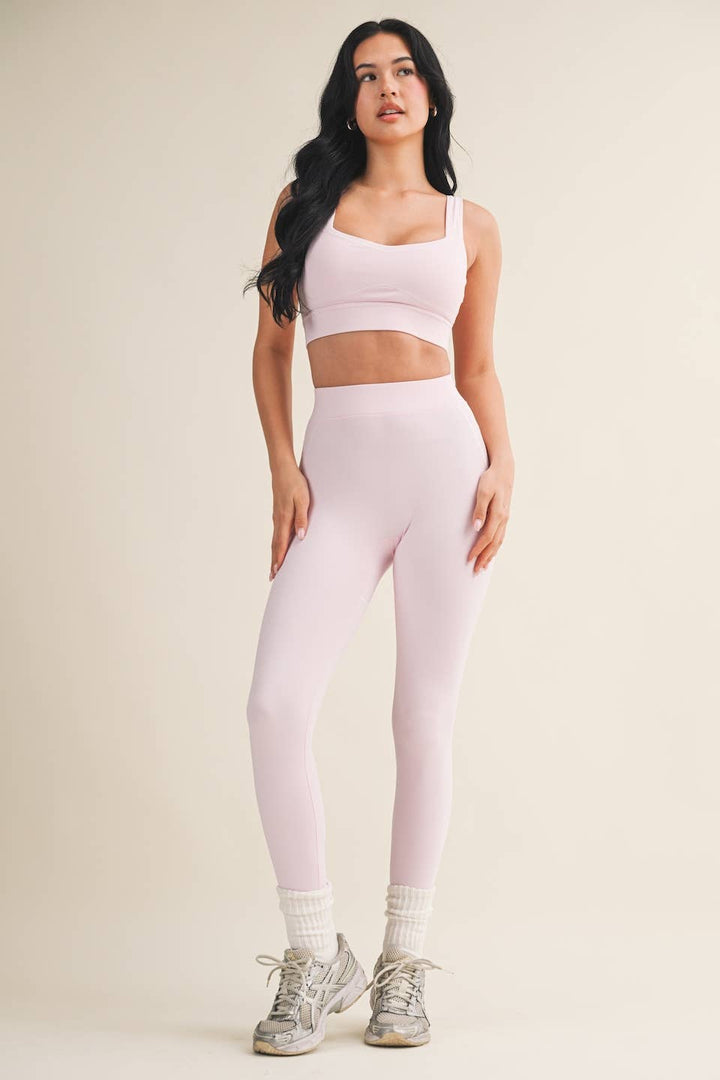 Align Sports Bra | Taupe + Pink