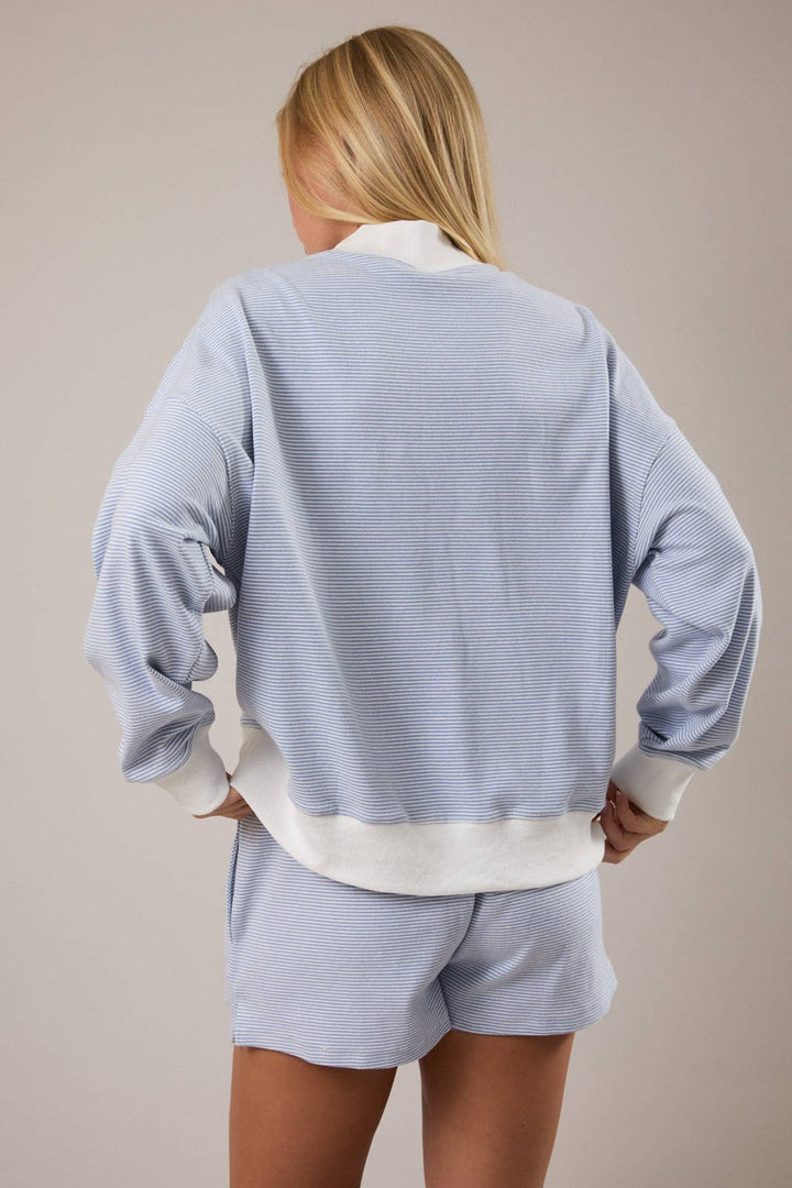 Sunday Stripe Set | Peach + Blue