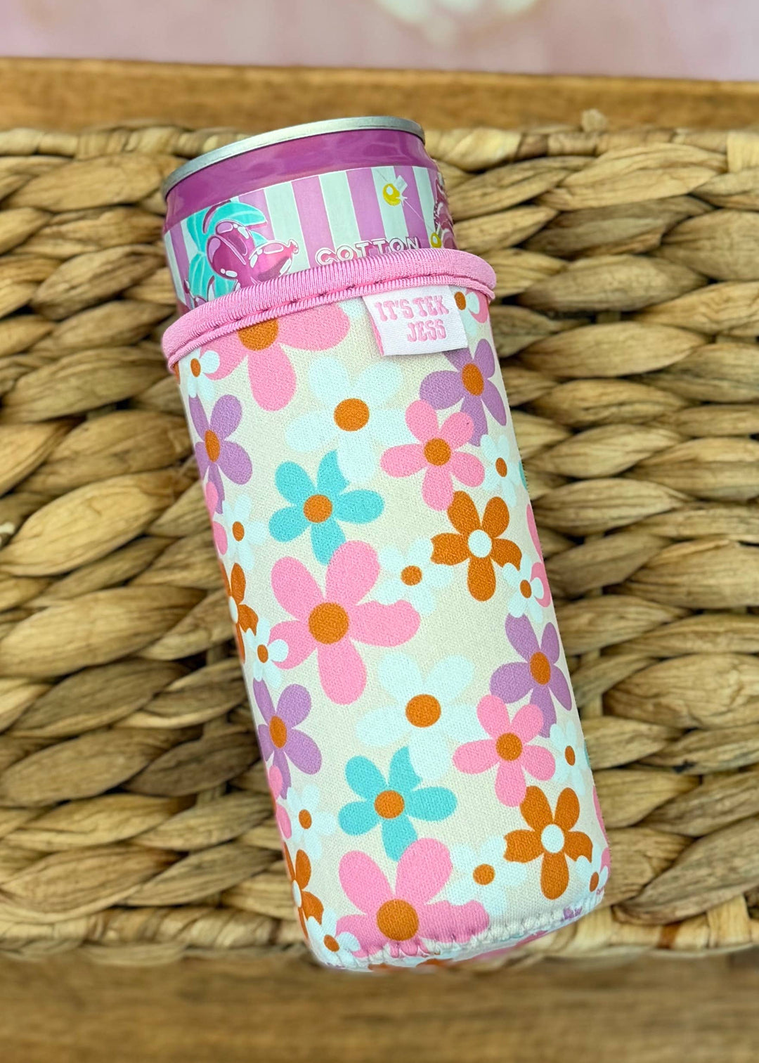 Slim Can Sleeve-Pastel Flower