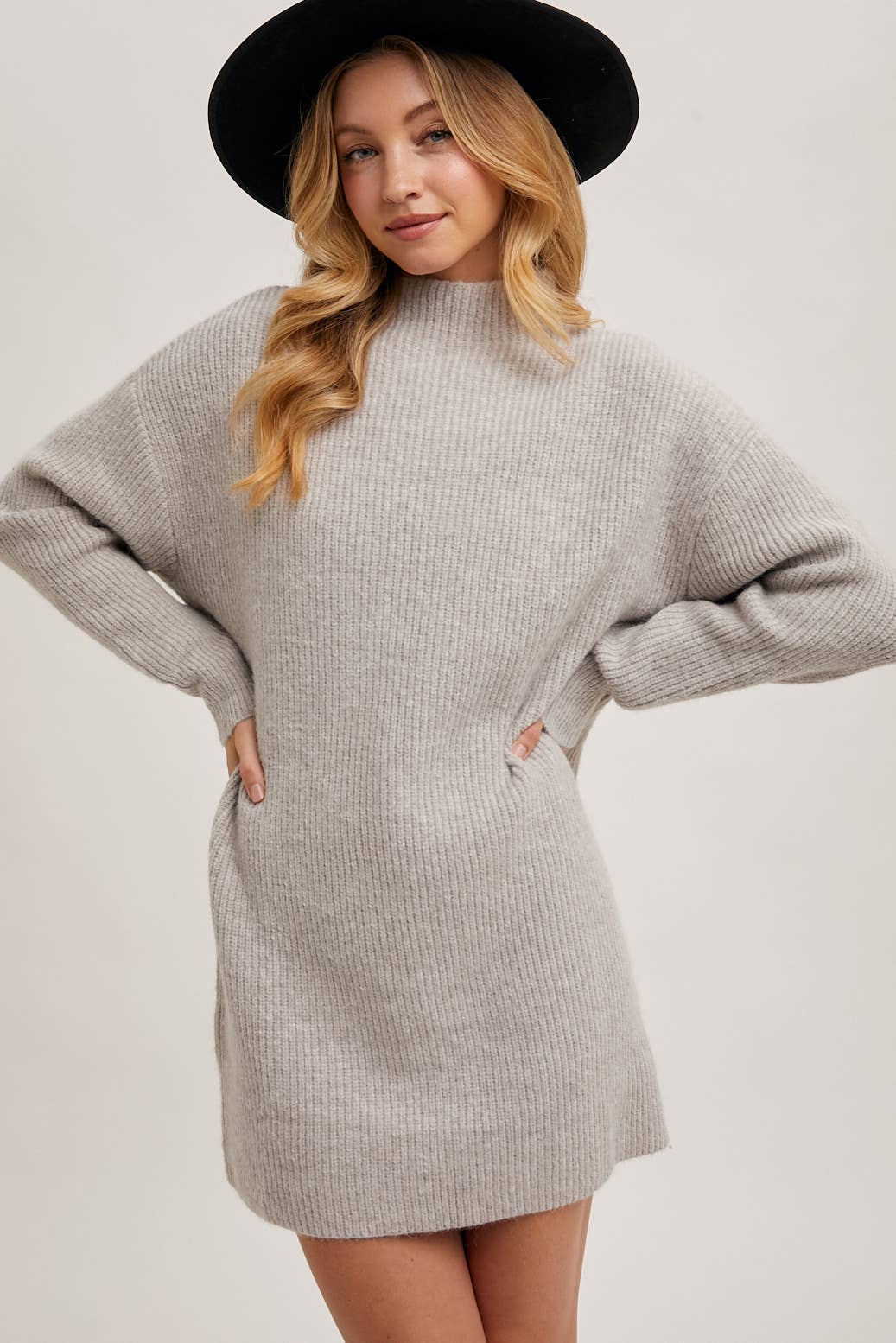 On Repeat Mock Neck Sweater Dress | Birch + Black