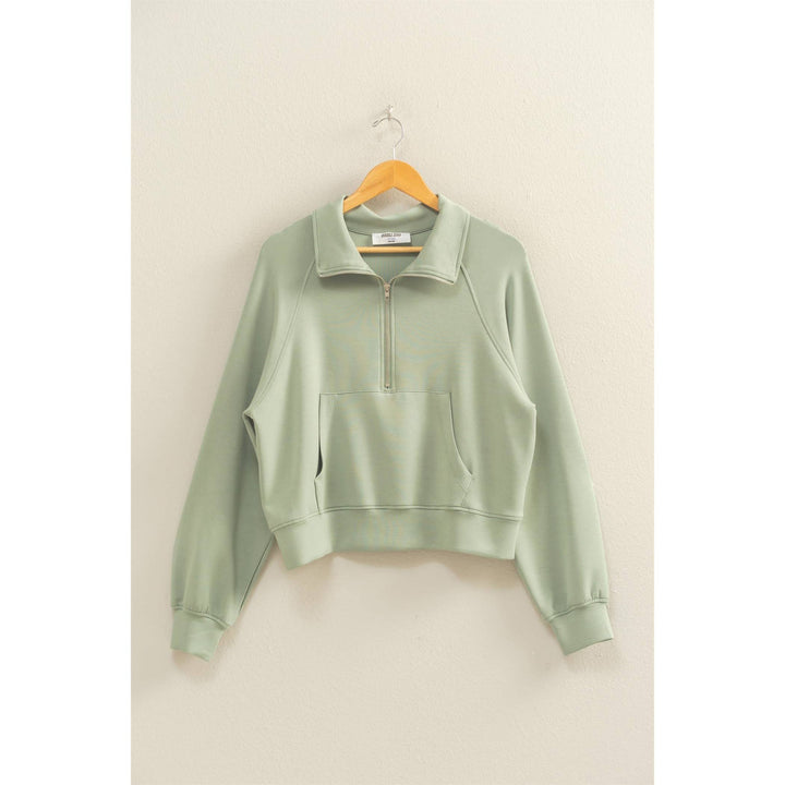 Lounge Club Half Zip-Up Pullover | Sage, Black, Deep Green