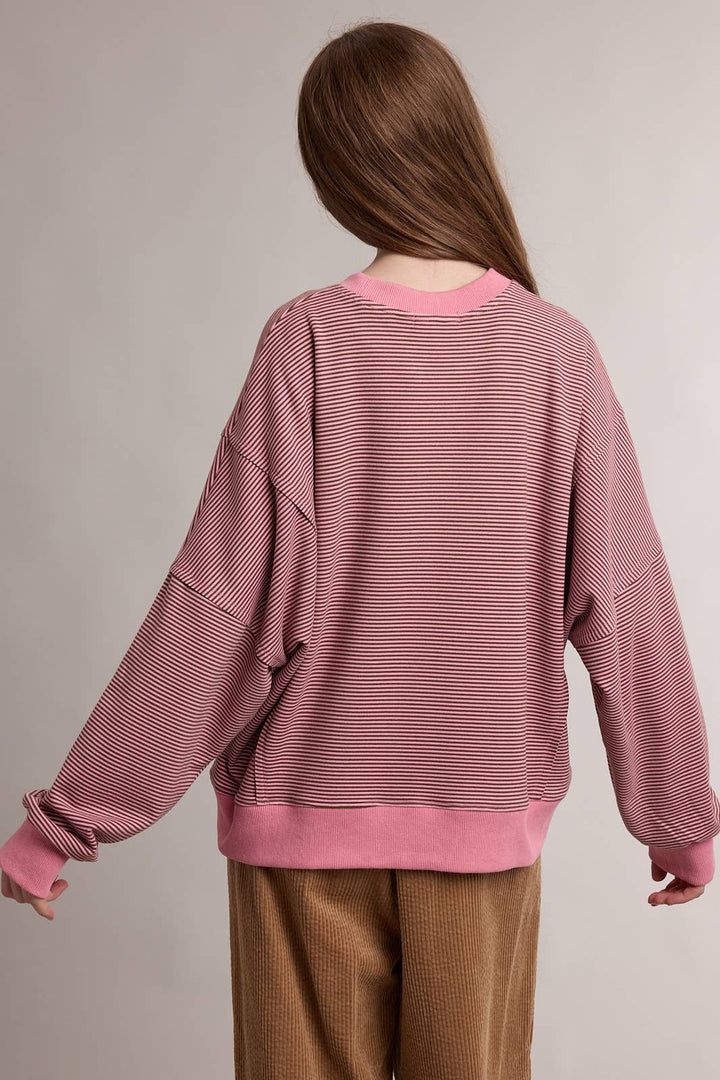 Striped Drop Shoulder Sweatshirt