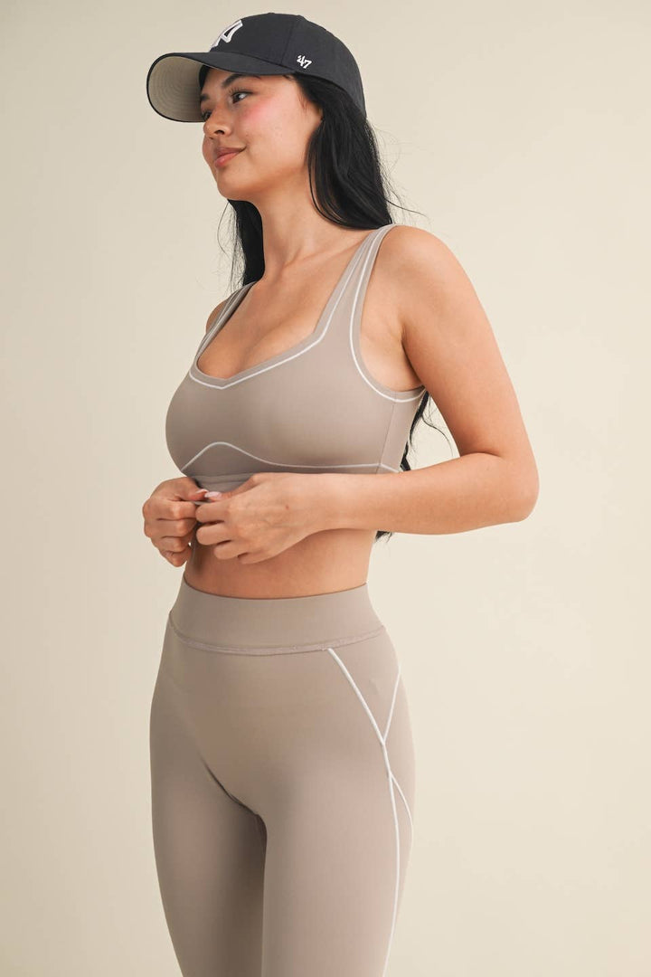 Align Sports Bra | Taupe, Pink, + Black