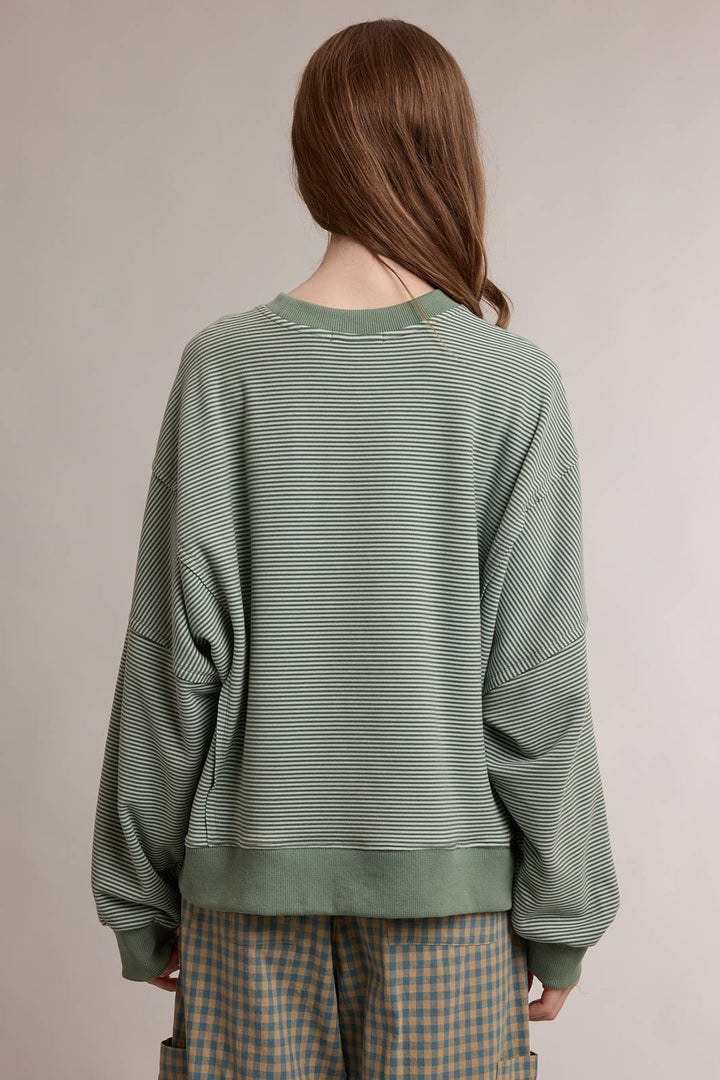 Striped Drop Shoulder Sweatshirt