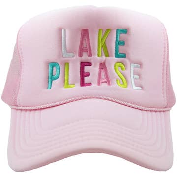 Lake Please Trucker Hat | Light Pink