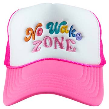 No Wake Zone Trucker Hat | Hot Pink