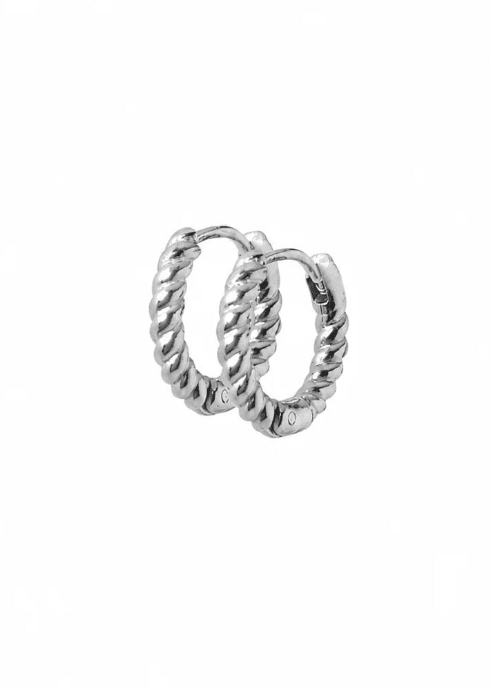 Madeline Silver Huggie Earrings | Linny & Co