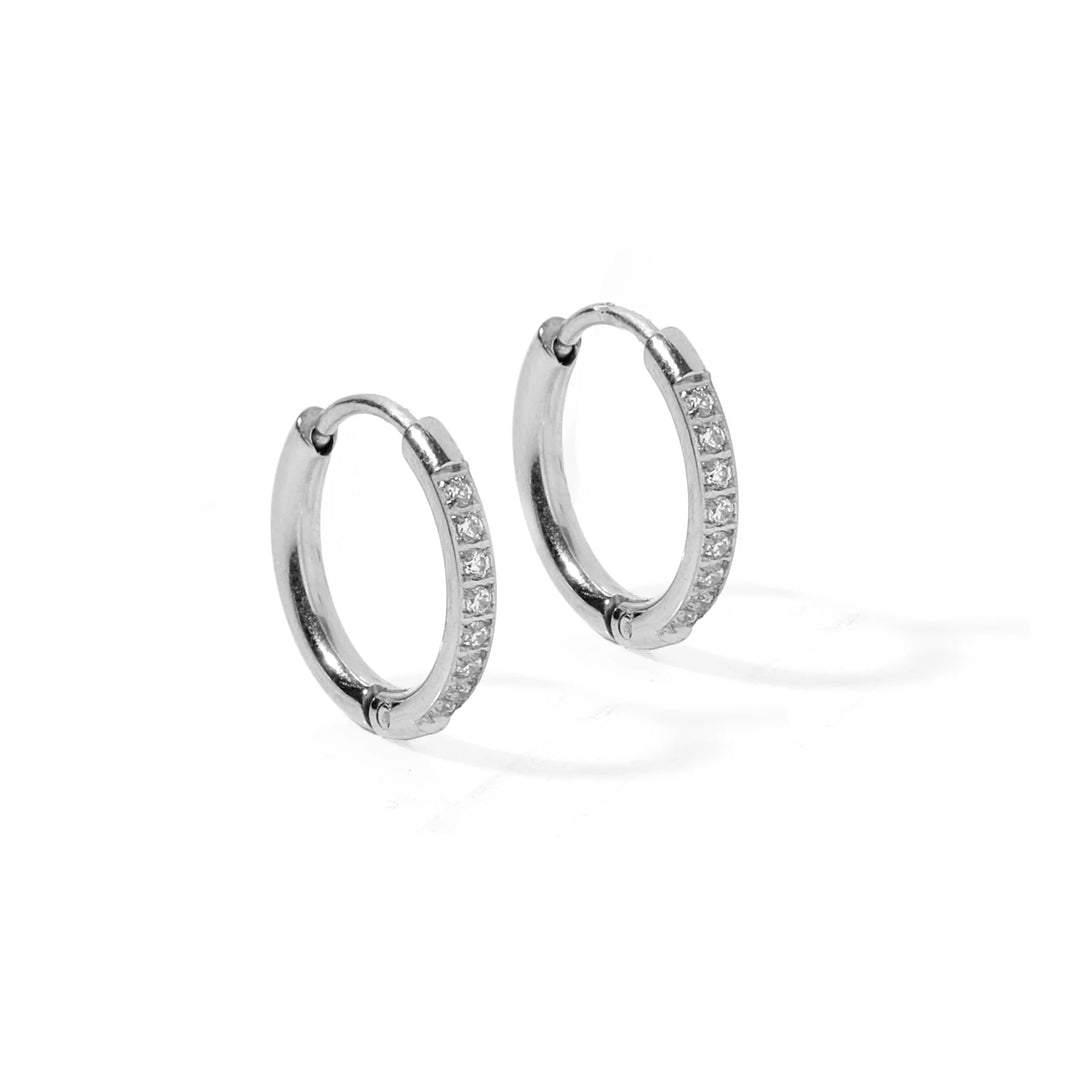 Scarlett Hoop Silver Huggie Earrings