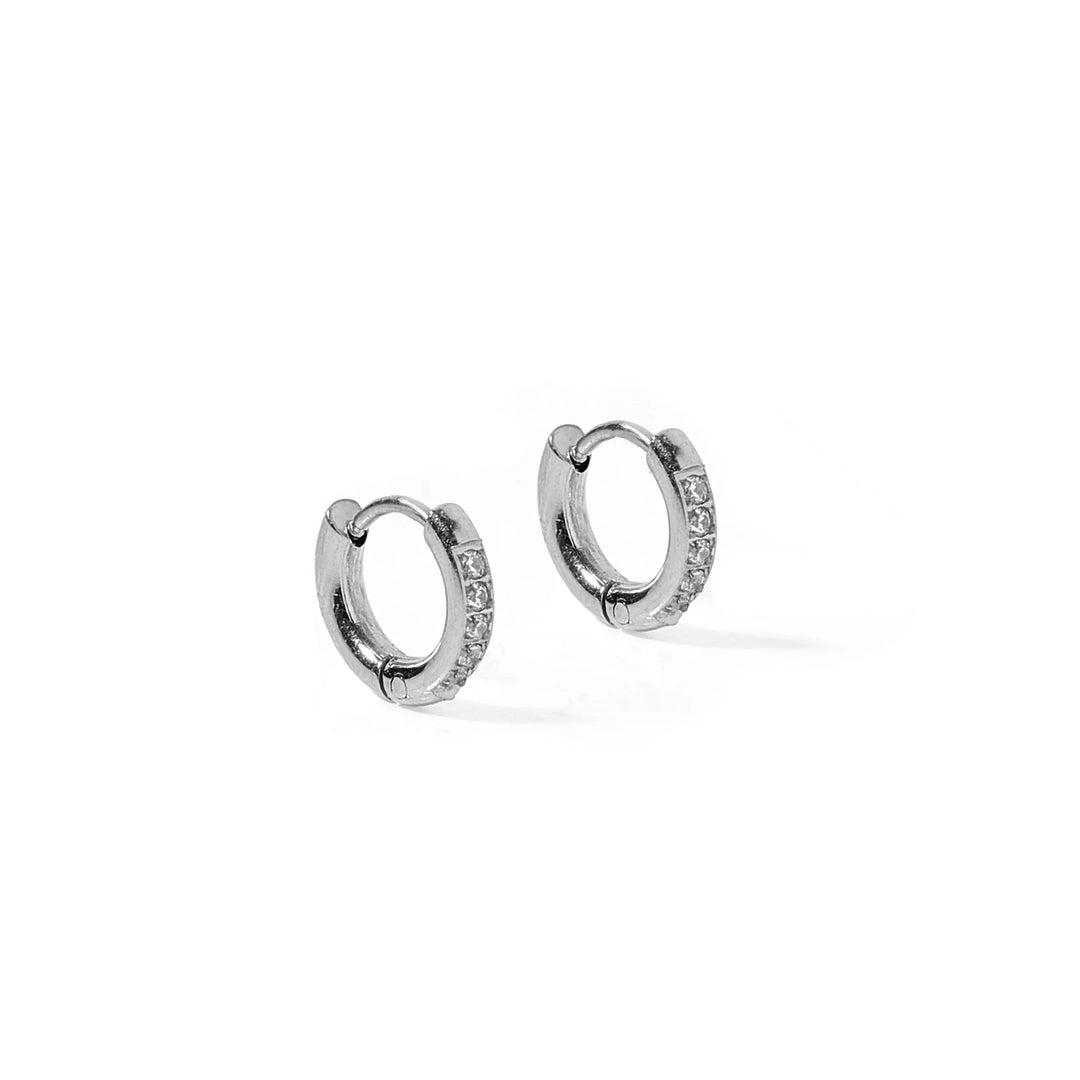 Scarlett Hoop Silver Huggie Earrings