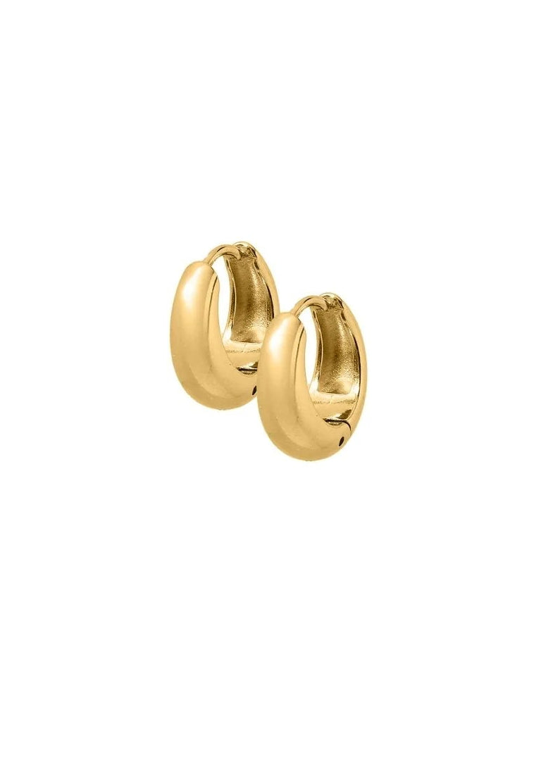Sunday Hoop Gold 8mm Huggie Earrings | Linny & Co