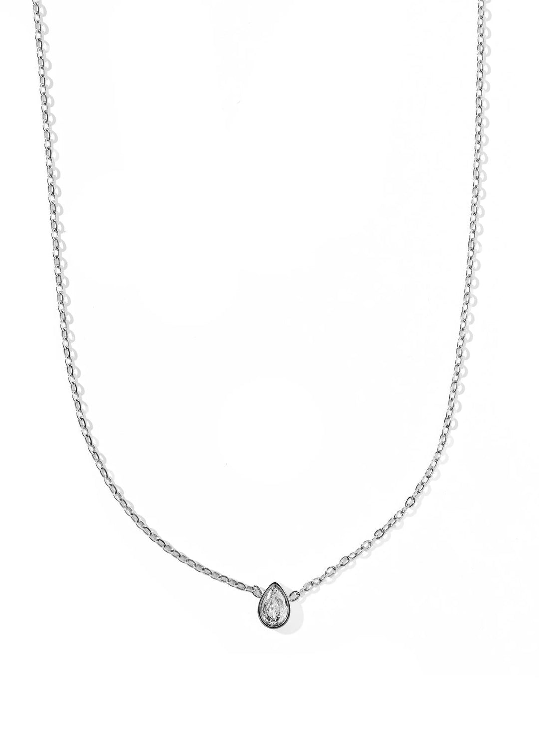 Paloma Pear Drop Silver Necklace