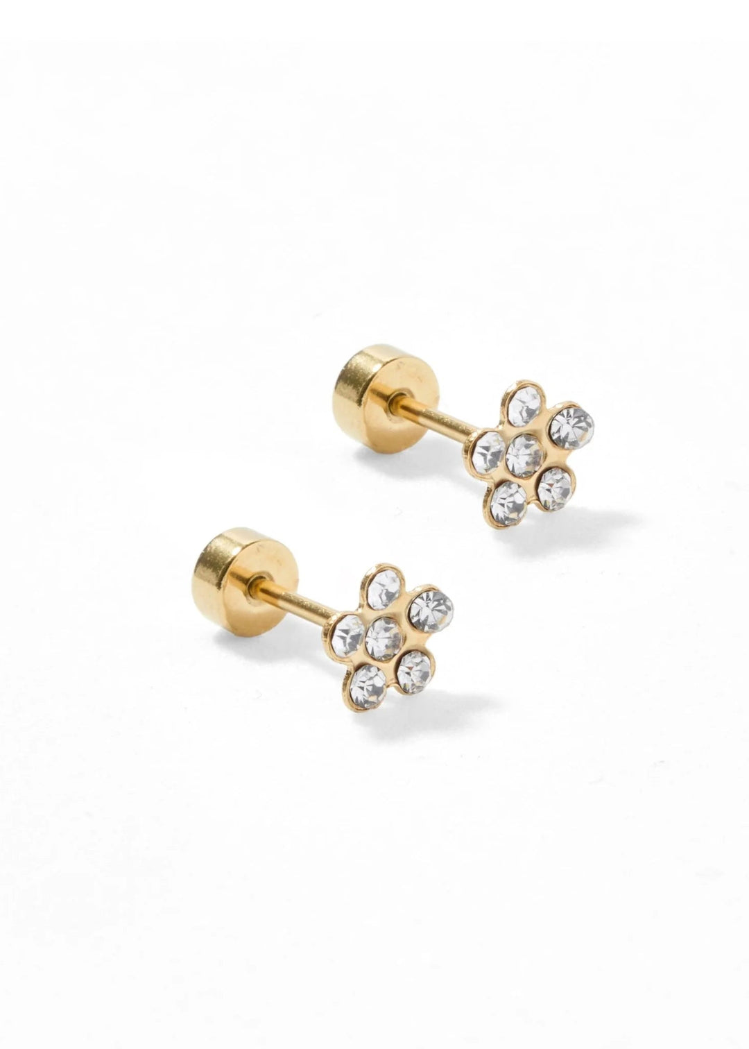 Lyla Flower Clear Stud Earrings