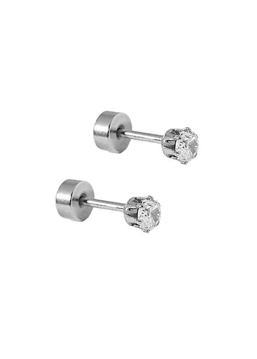 Micro Helen Silver Screwback Stud Earrings | Linny & Co